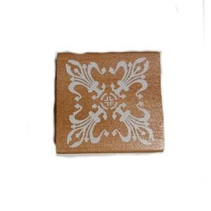 Snowflake Wooden Stamper with White Pattern